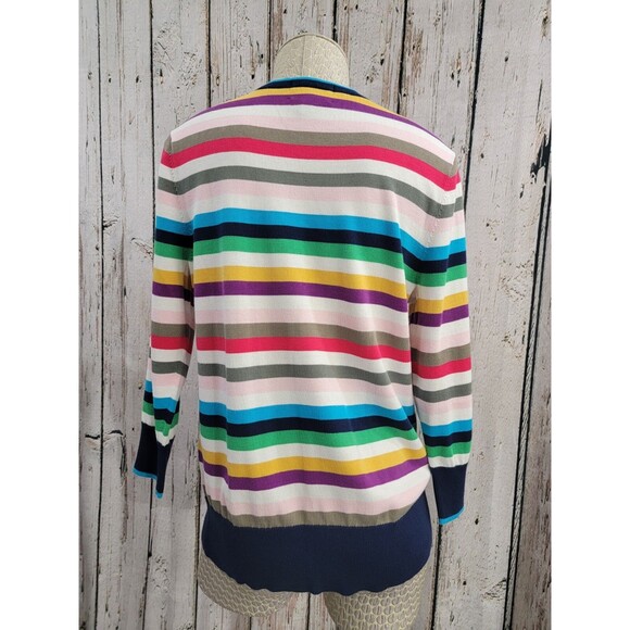 LANDS' END M Multicolor Striped Crewneck Knit Sweater Pullover Top Jumper EUC - Picture 6 of 11